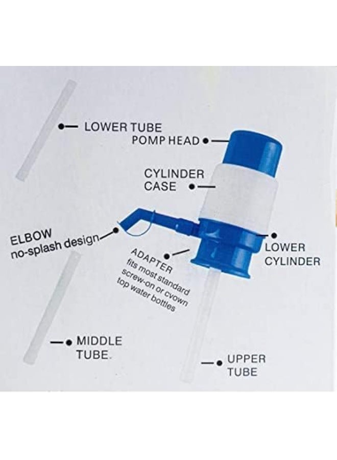 مضخة مياه يدوية لزجاجات المياه بسعة 20 لتر، موزع مياه محمول يعمل بالضغط اليدوي مع فوهة معدنية، للاستخدام في المنزل، المطبخ، المكتب، التخييم، وتناسب زجاجات المياه القياسية - Image 3